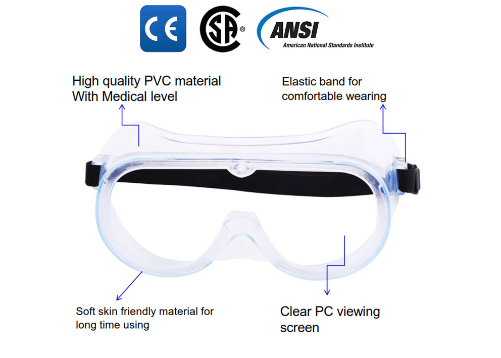 ANSI CSA Anti Spray Isolate Safety Goggle PPE Personal Protective Equipment